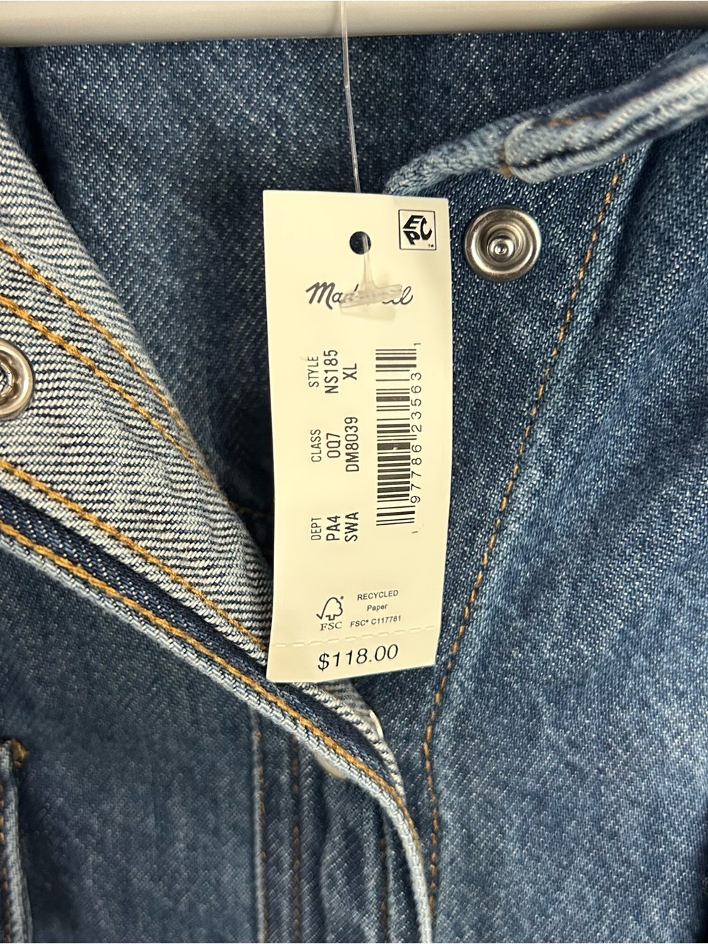 Madewell Blue Denim Short-Sleeve Midi Shirt Dress - Picture 3 of 4